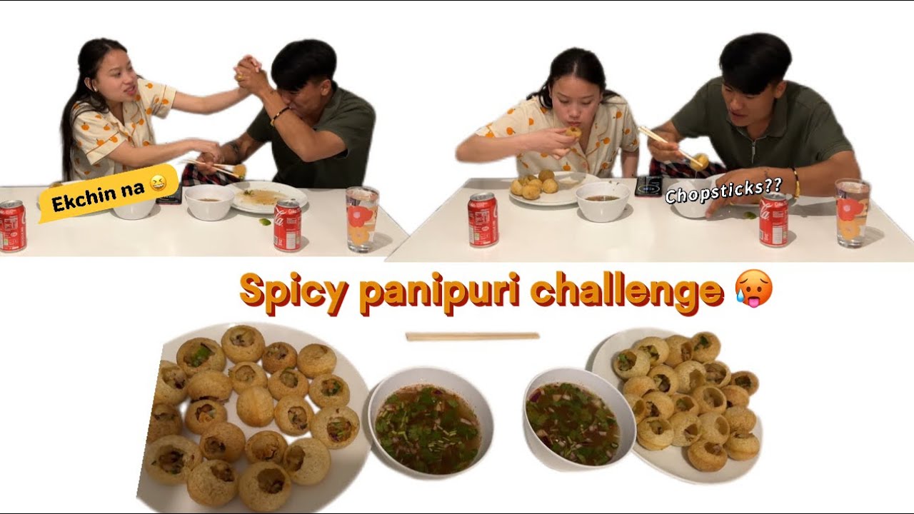 Spicy panipuri challenge 🥵|| chopsticks k gardae cha pani purima😆???