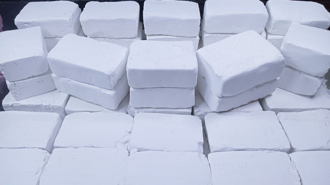 White Extremely Soft Homemade Gym Chalk Blocks MASS crush | Crispy | Satisfying | ASMR