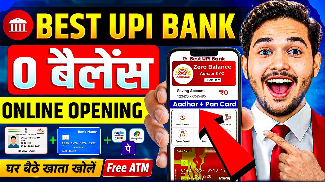 Best upi bank 🔥 without video kyc account opening 2026 || zero balance account online opening