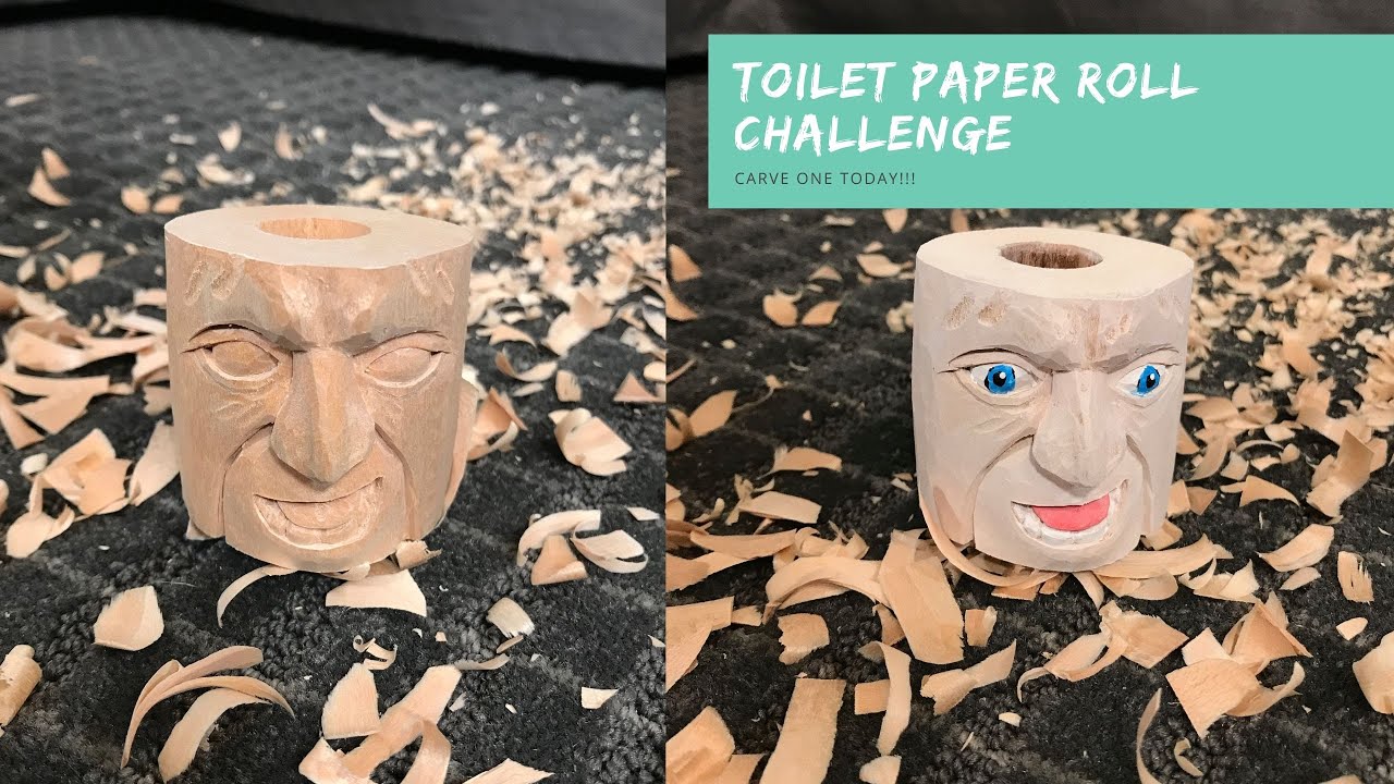 Hand Carved Toilet Paper Roll | Caricature Carving | Toilet Paper Roll Challenge