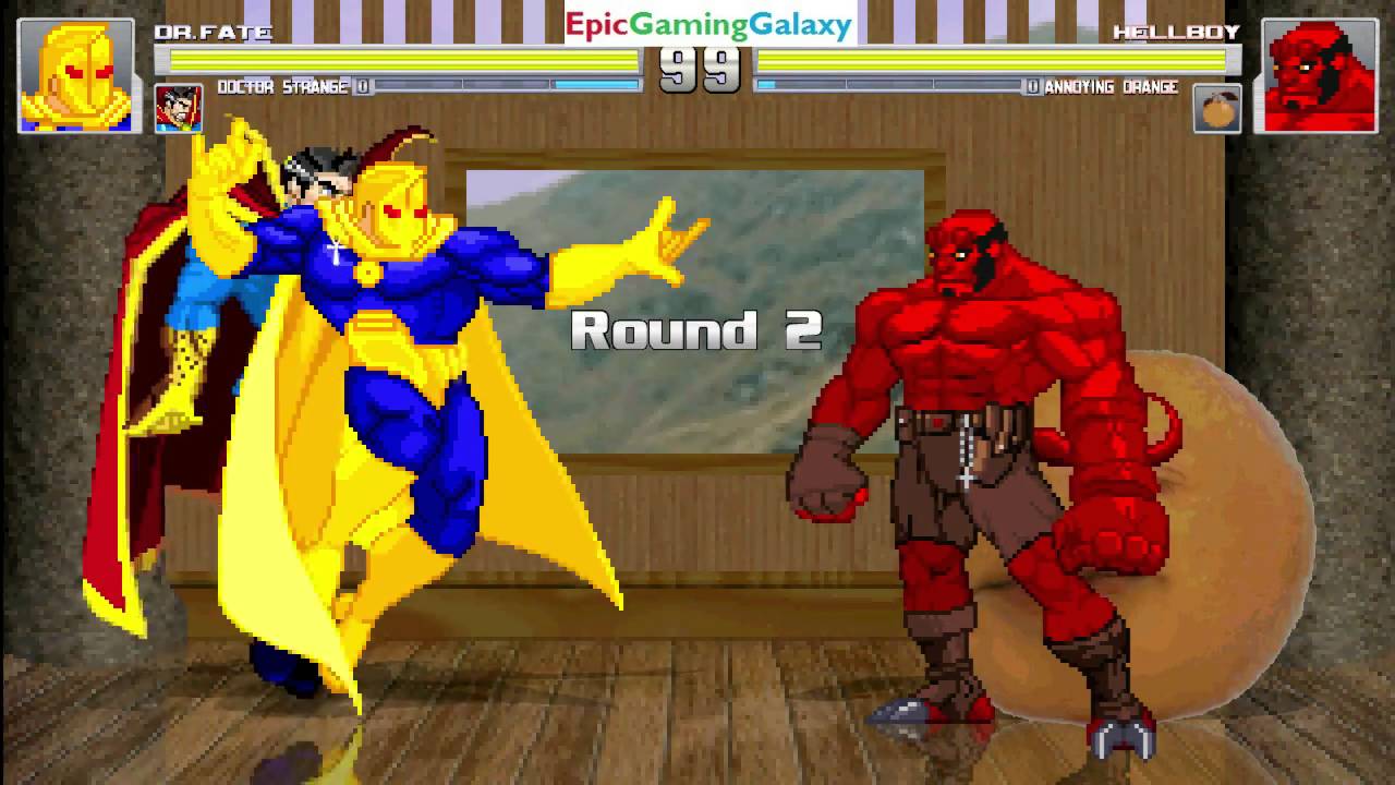 The Annoying Orange & Hellboy VS Doctor Fate & Doctor Strange In A MUGEN Match / Battle / Fight