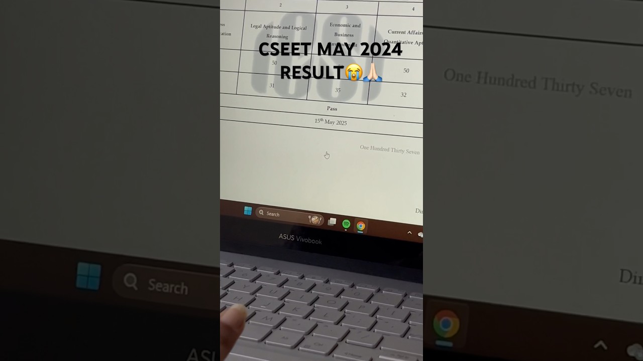My CSEET MAY 2024 RESULT. #icsi #cseet #cseetmay2024 #pass #cs #companysecretary