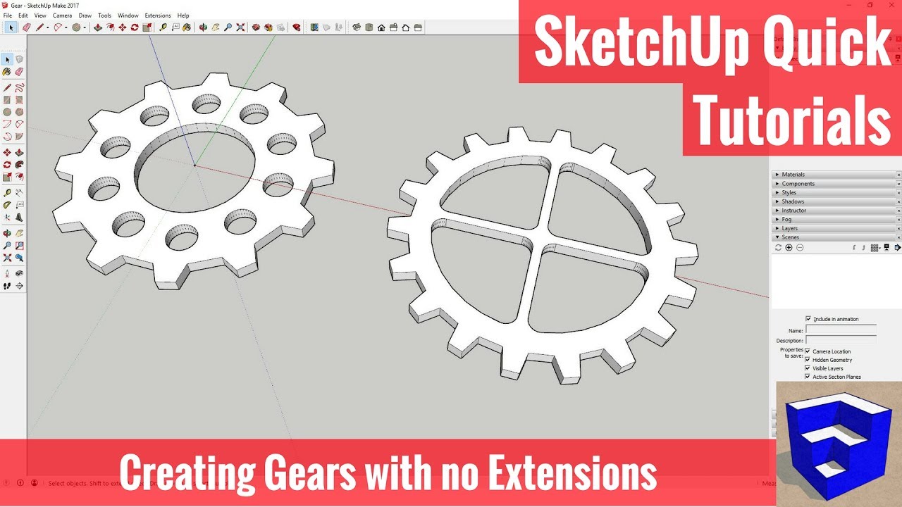 Creating Gears in SketchUp without Plugins - SketchUp Quick Tutorials