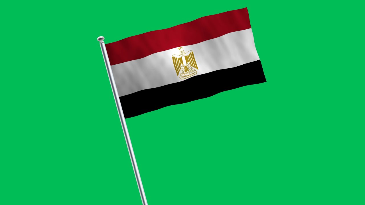 Egypt Flag Waving Green Screen Animation 4K