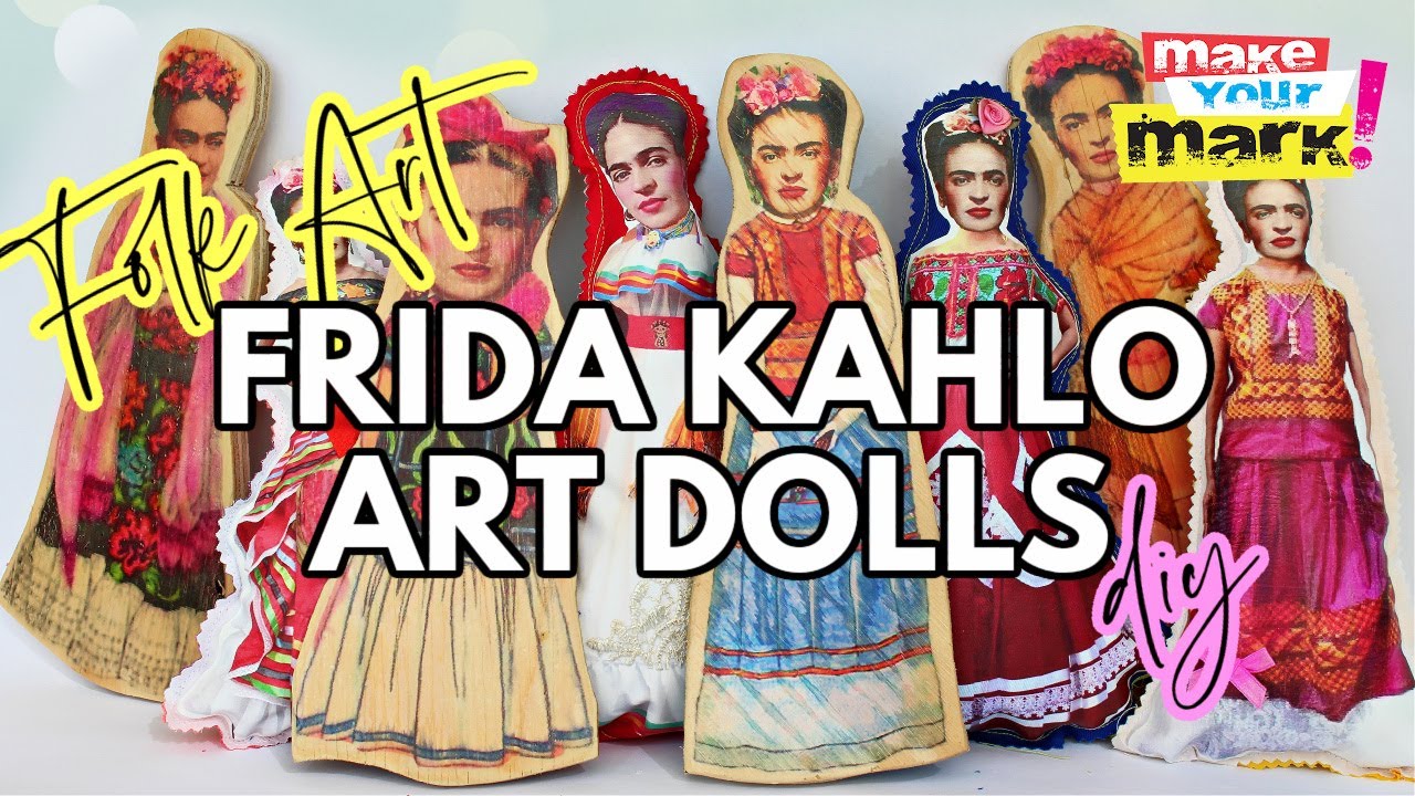 Scrap Wood & Fabric Frida Art Dolls