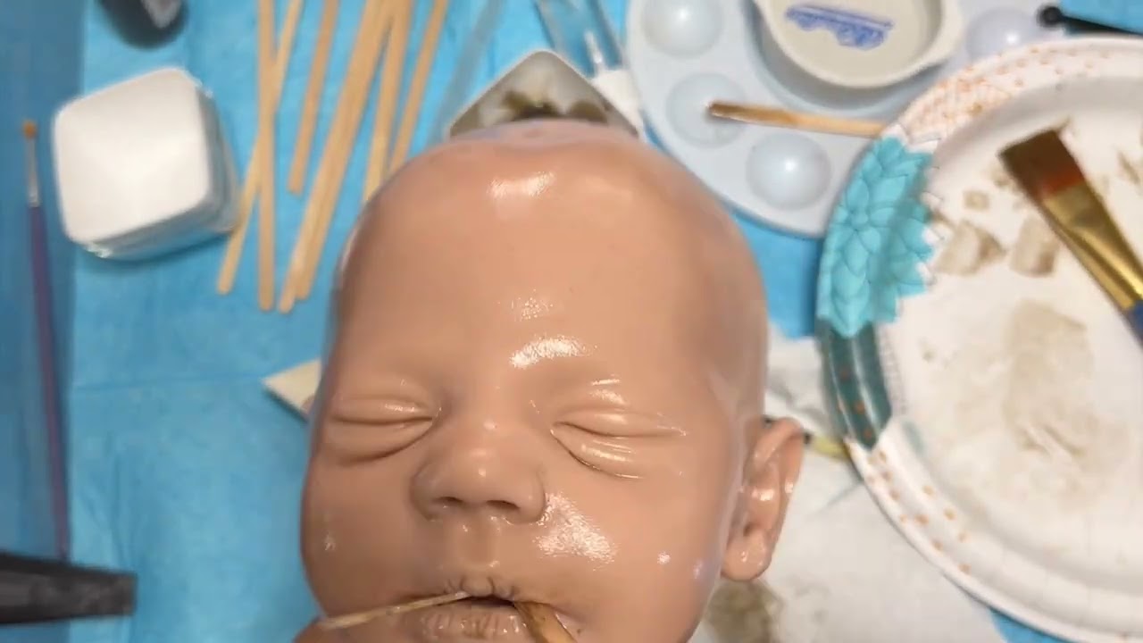 Ethnic Silicone Reborning pt 2, painting brown tones