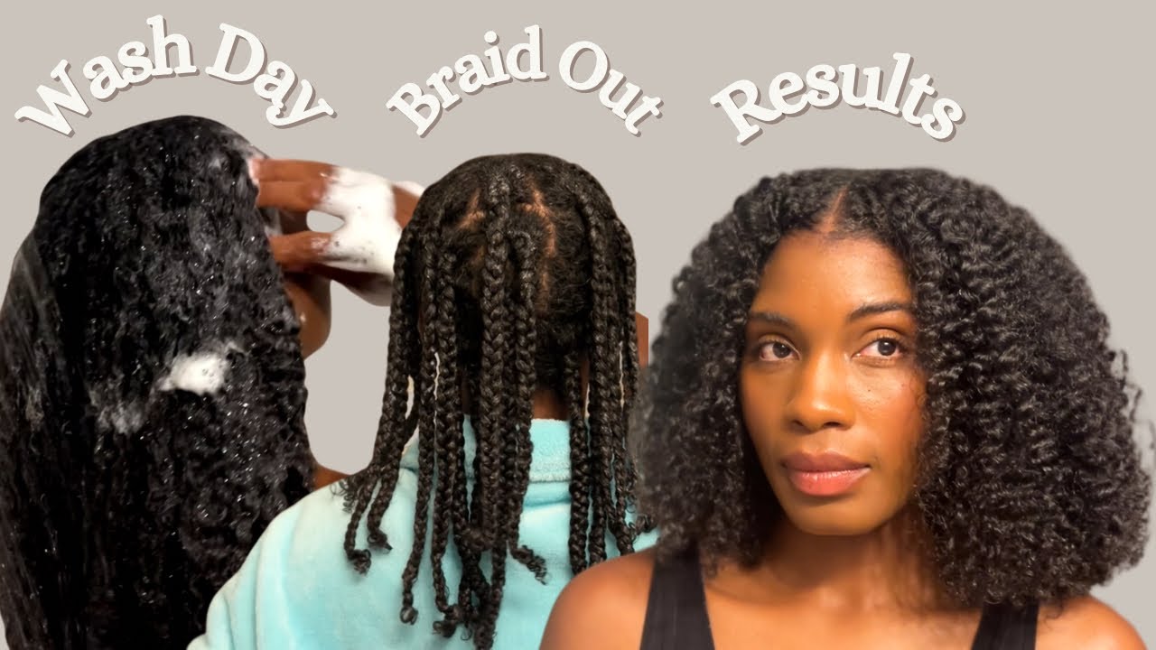 Natural Hair Braid Out Results | Crème of Nature + Shea Moisture Routine