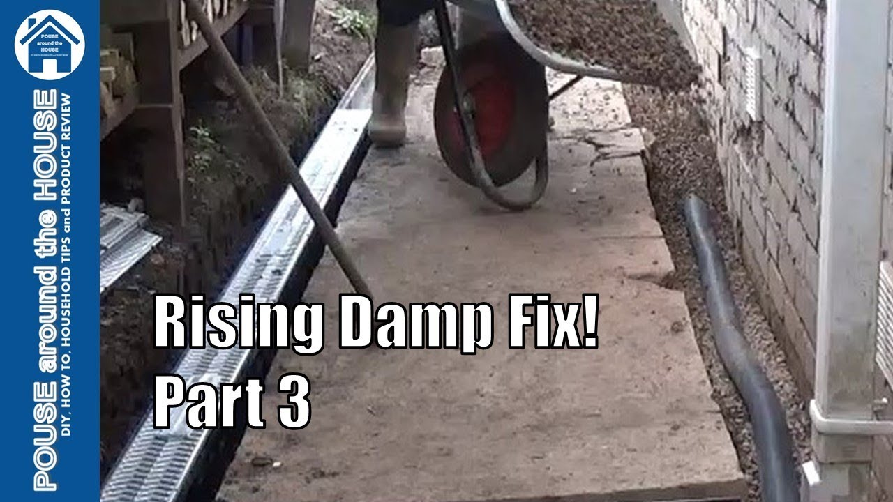 How to fix rising damp & penetrating damp - (PART 3). Channel drain / french drain installation.
