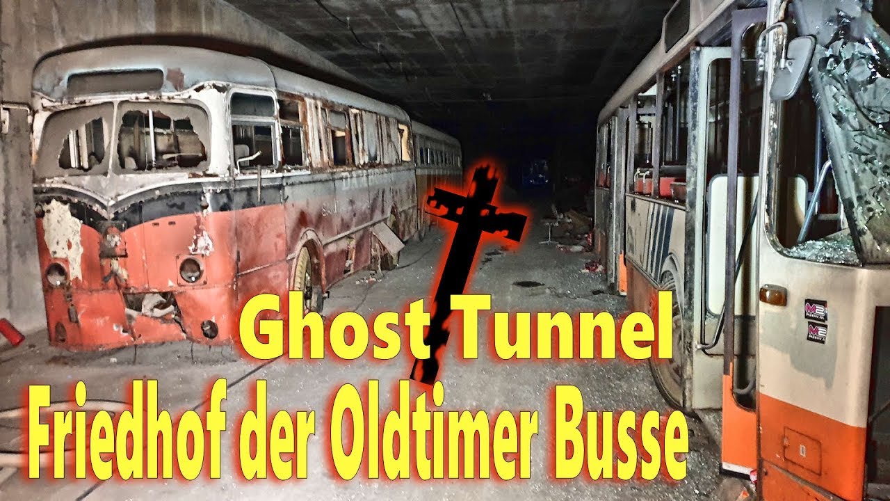 Lost Place Belgien.... Ghost Tunnel ... Friedhof der Oldtimer-Busse