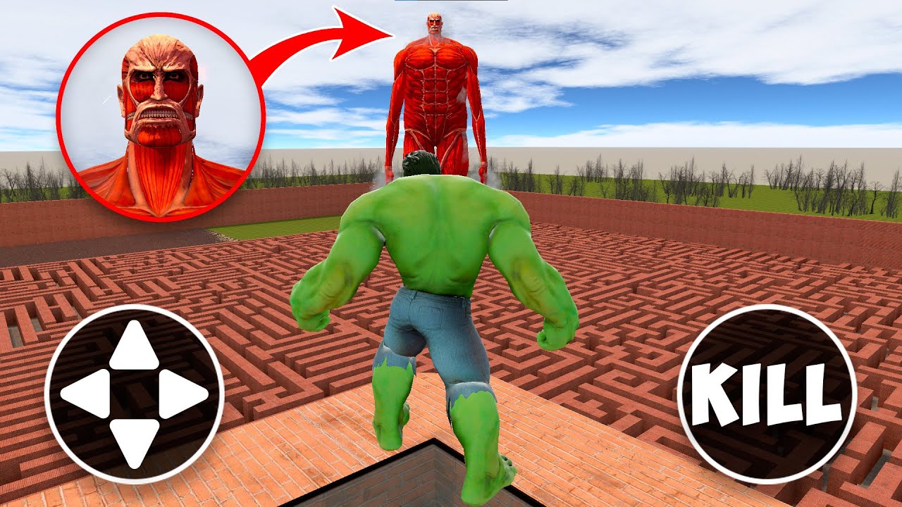 I Became HULK vs GIANT TITAN in the Maze! (Garry’s Mod)