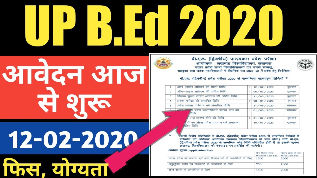 UP B.Ed form 2020 | UP bed 2020 | UP B.Ed entrance exam 2020| UP bed 2020 form |