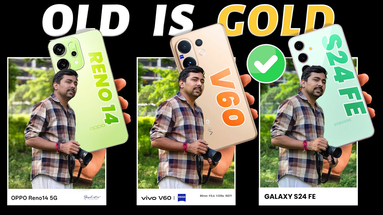 vivo V60 vs Samsung S24 FE vs OPPO Reno 14 - In Depth Camera Comparison Test