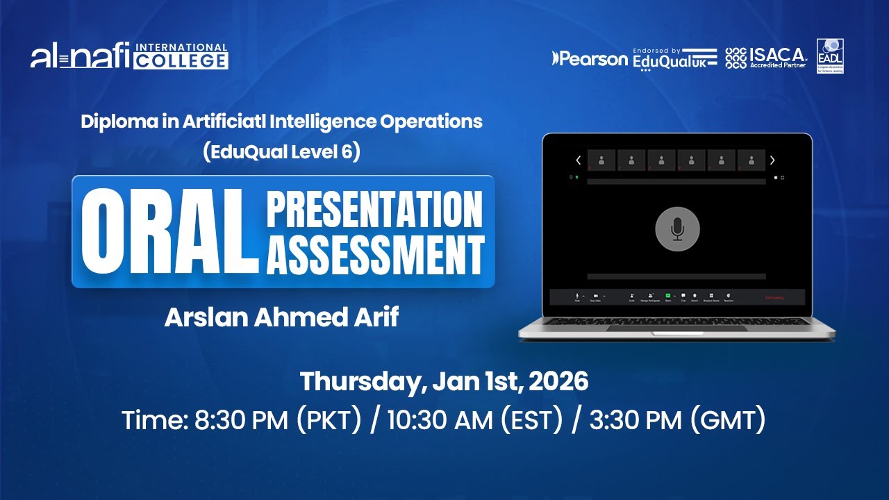 🔴LIVE - Al Nafi EduQual Diploma Oral Presentation Assessment | Arslan Ahmed Arif