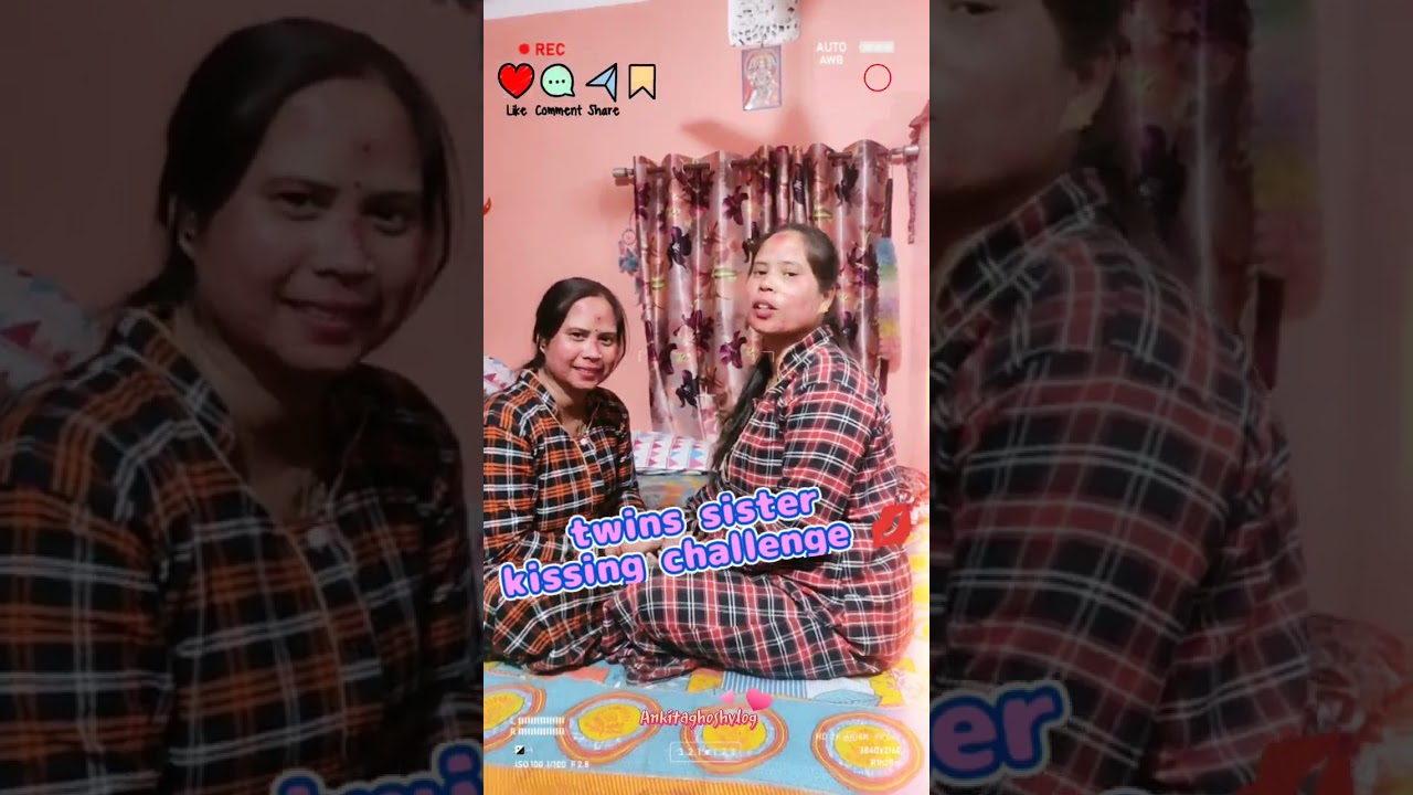 twin's sister kiss challenge 😘|| #requestedvideo #funnyvideo #challenge #youtubeshorts