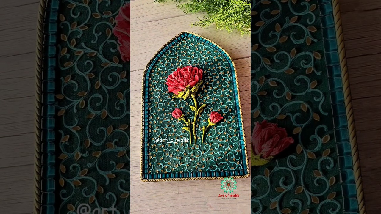 Sculpture florals 😍 | Fusion Art | Mughal Art style #shorts #trending #art #homedecor #diy
