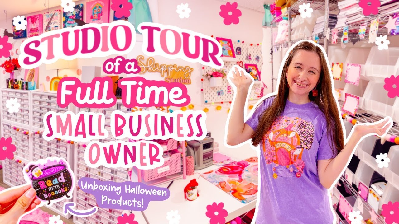 Small Business STUDIO TOUR 💖 Spooky Season Edition 🎃 Unboxing NEW Halloween Products! 👻