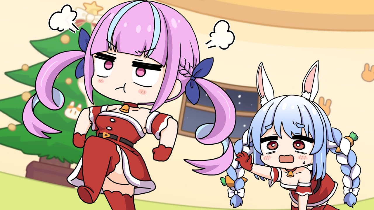 【手描き】「もういい！！帰る！！！」「ねえ帰らないでよ！」【宝鐘マリン/兎田ぺこら/湊あくあ/大空スバル/尾丸ポルカ/切り抜き漫画】