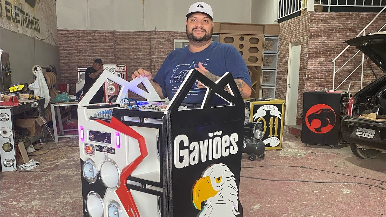 Caixa Bob esponja Gavioes da fiel módulos Soundigital fonte usina som automotivo