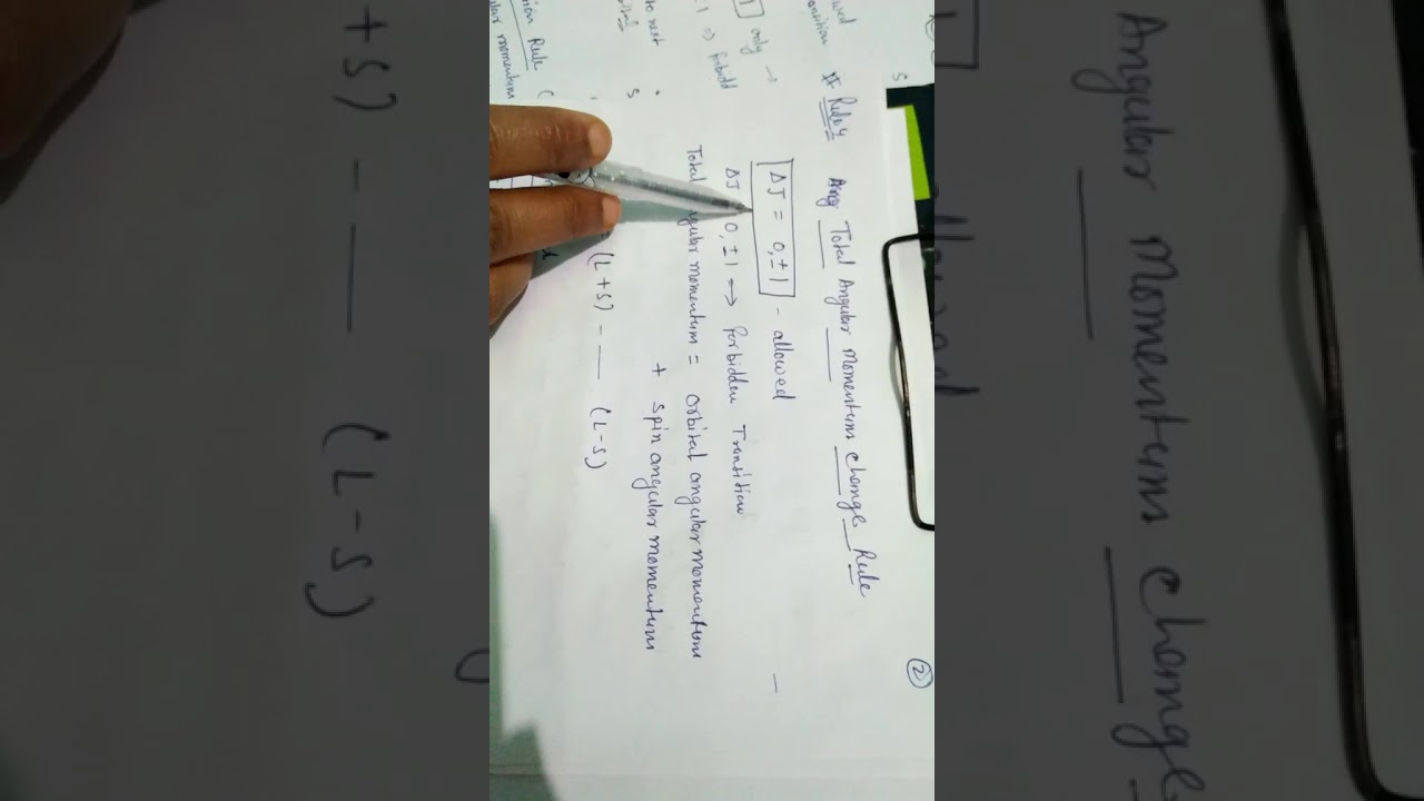 Selection rule in spectroscopy