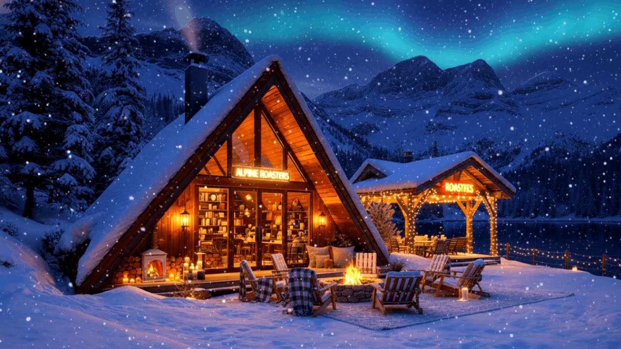 Coffee Shop Bossa Nova Jazz with Fireplace | Smooth Sounds for Study 5