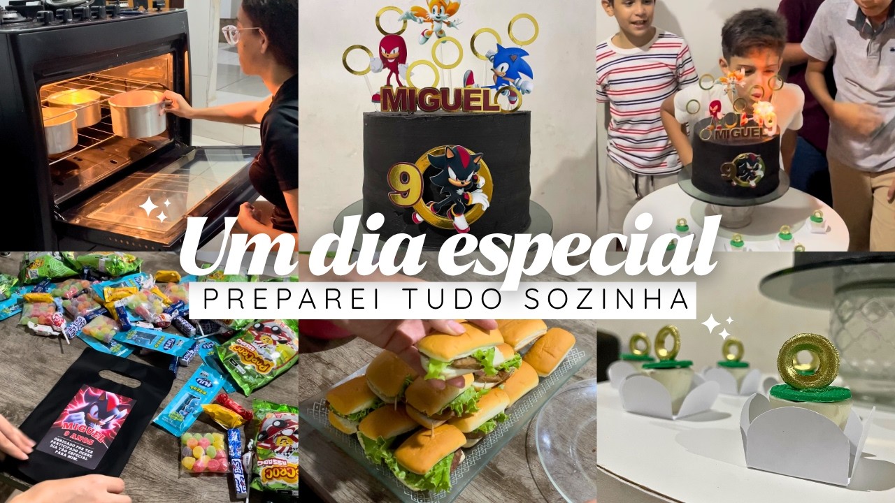 PREPARATIVOS & COMEMORAÇÃO, 9 anos do meu filho 🎉| Fiz bolo, doces e lanches.