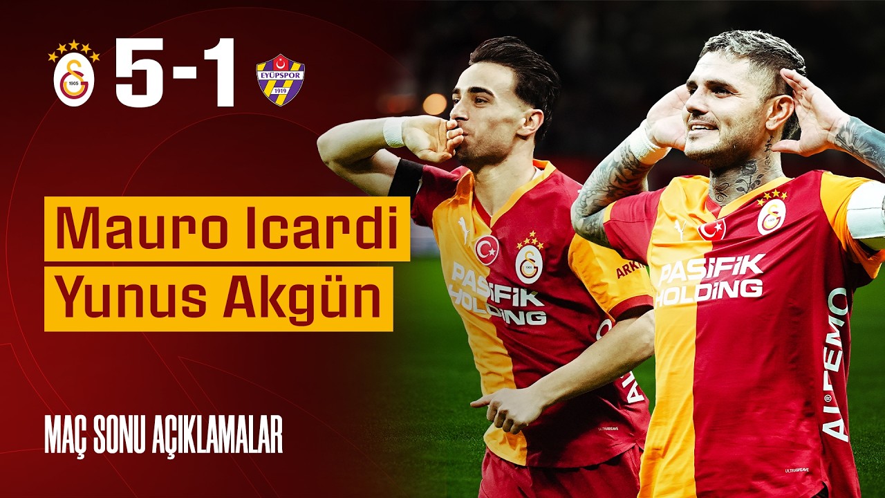 🎙️ Mauro Icardi ve Yunus Akg&uuml;n'&uuml;n ma&ccedil; sonu a&ccedil;ıklamaları | #GSvEYP