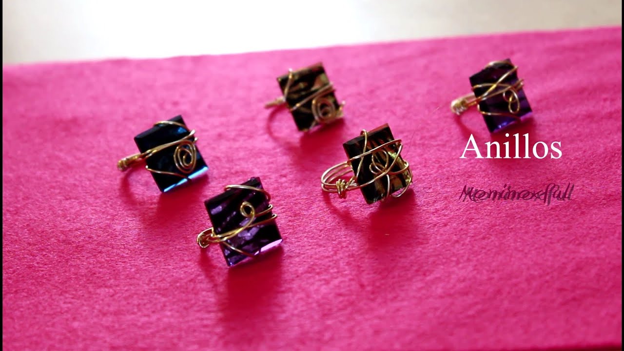 DIY- Anillos de Piedra Cuadrada con Alambre