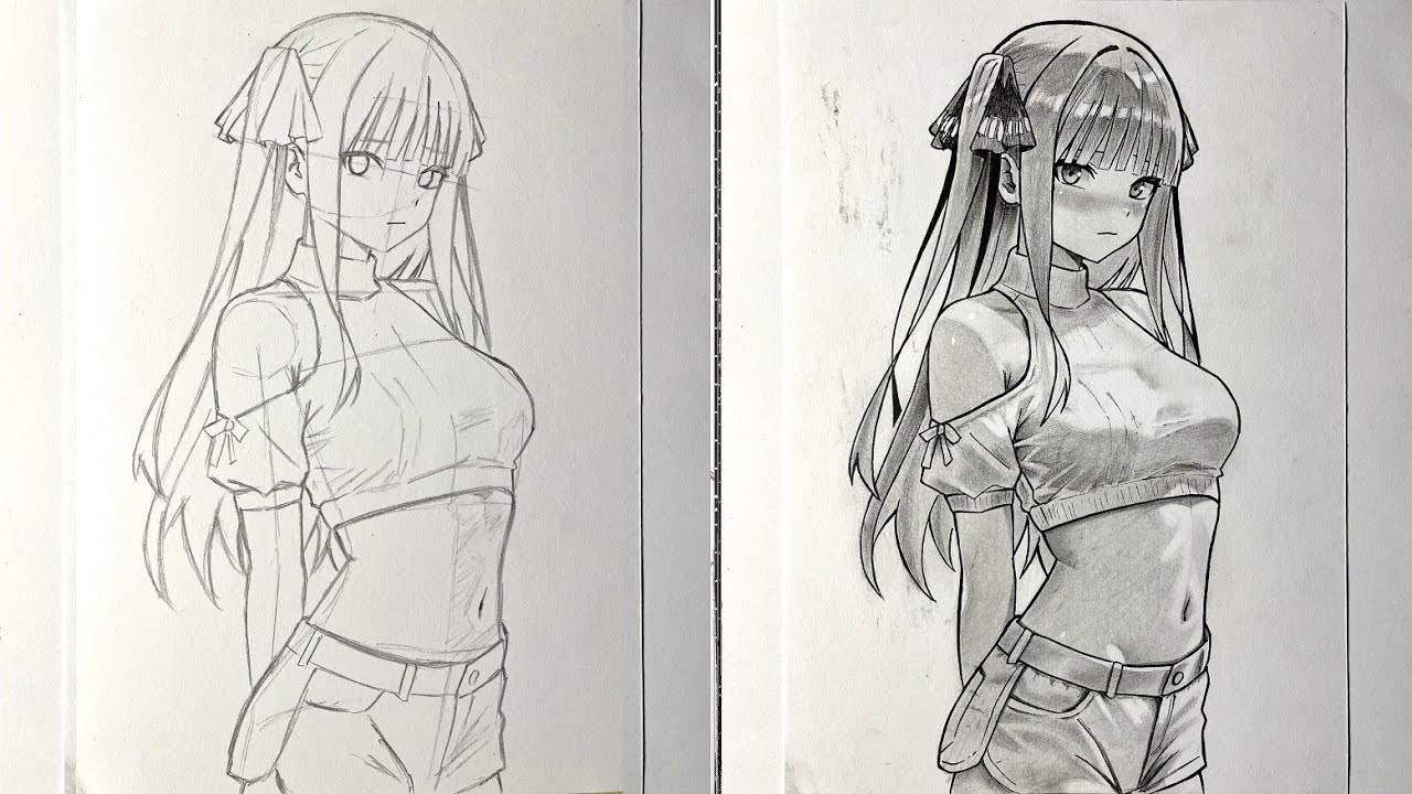 How to draw anime girl Nino Nakano | easy drawing tutorial | how to draw anime for beginners