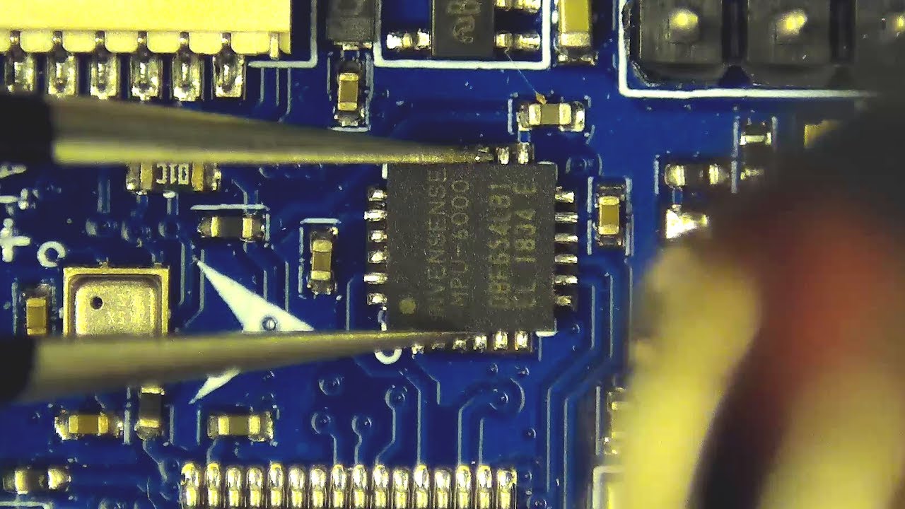 SMD soldering newbie tries to replace a MPU6000
