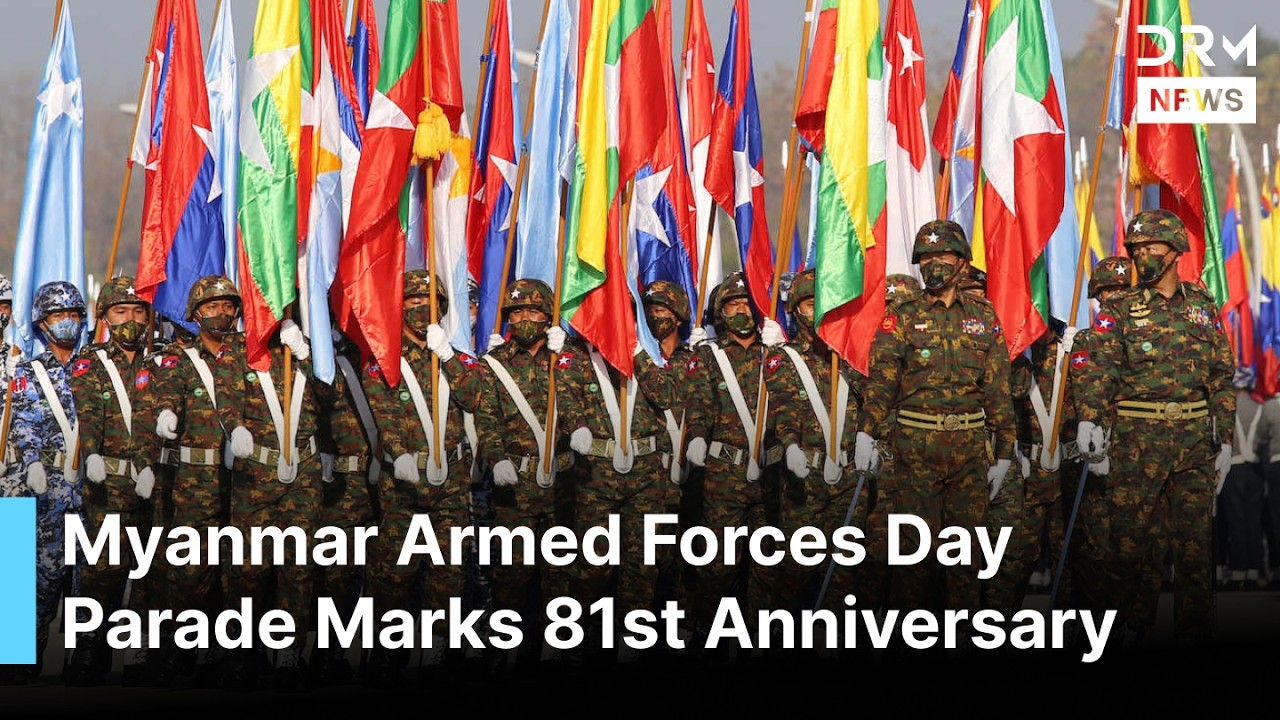 UNSEEN VIDEO: Myanmar Armed Forces Day Parade Marks 81st Anniversary with Min Aung Hlaing | AQ1B