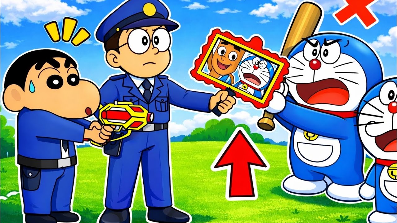 Bana Police Officer! 👮‍♂️ Kya Shin-chan aur Doraemon Jail Jayenge? 😱