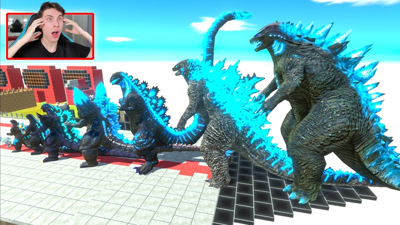 EVOLUCION DE GODZILLA ICE FROSTBITE VS EQUIPO TITANUS RED COMPARACION DE TAMAÑO - REACCION THEKALO