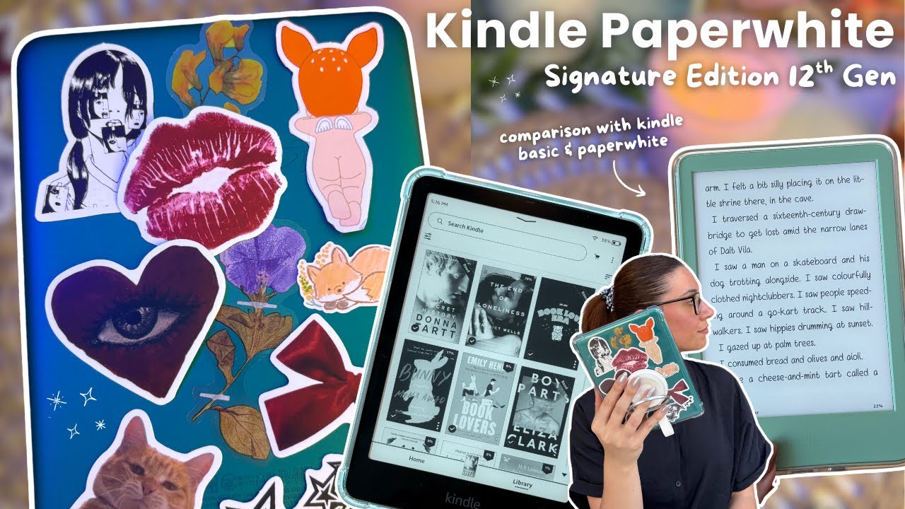 Kindle Paperwhite Signature Edition (jade) ☕ 💫 aesthetic unboxing,  basic kindle & customization