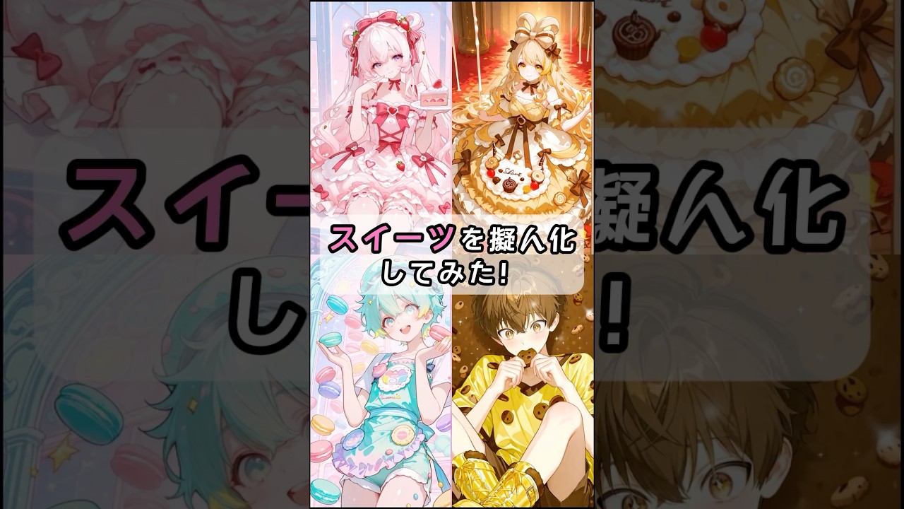 スイーツをAIで擬人化してみた🍰#aiart #擬人化 #おすすめ #イラスト #アニメ #anime #スイーツ #擬人化図鑑 #shorts