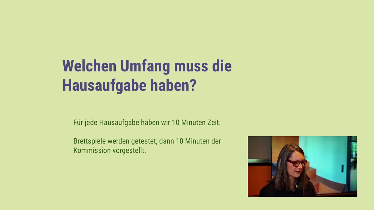 13 Verfahren und Umfang der Hausaufgabe - GAME DESIGN Eignungstest 2021