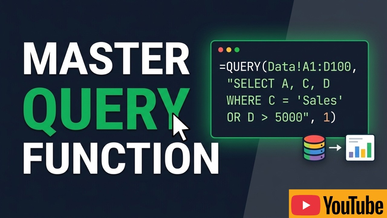 Useful Google Sheets Query Function Explained | Query Function With Multiple Criteria