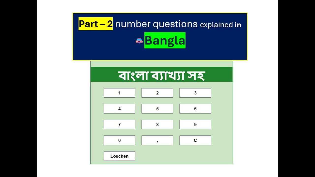 German Driving Number Questions - Part 2 | Explained in Bangla