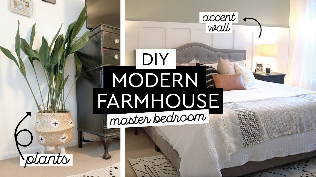 DIY MODERN FARMHOUSE BEDROOM MAKEOVER | Beginner Plants for the Bedroom | Board & Batten Accent Wall