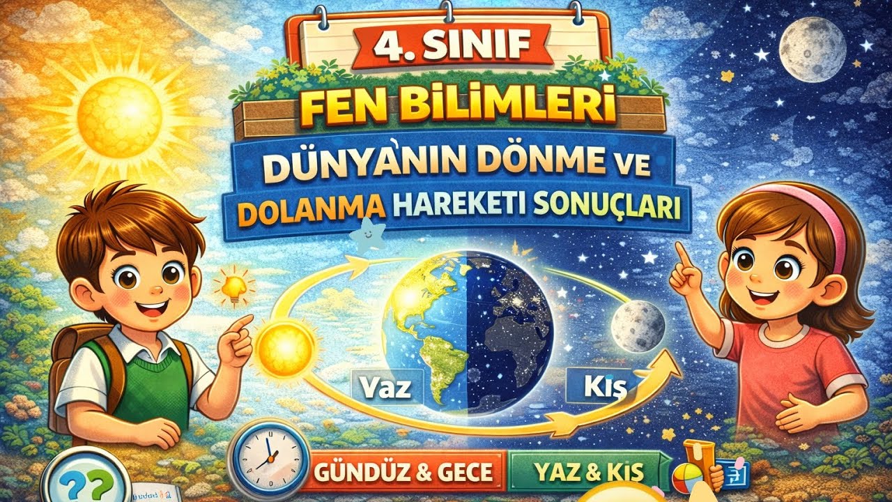 4.Sınıf Fen Bilimleri=Dünya'nın Dönme ve Dolanma Hareketi Sonuçları