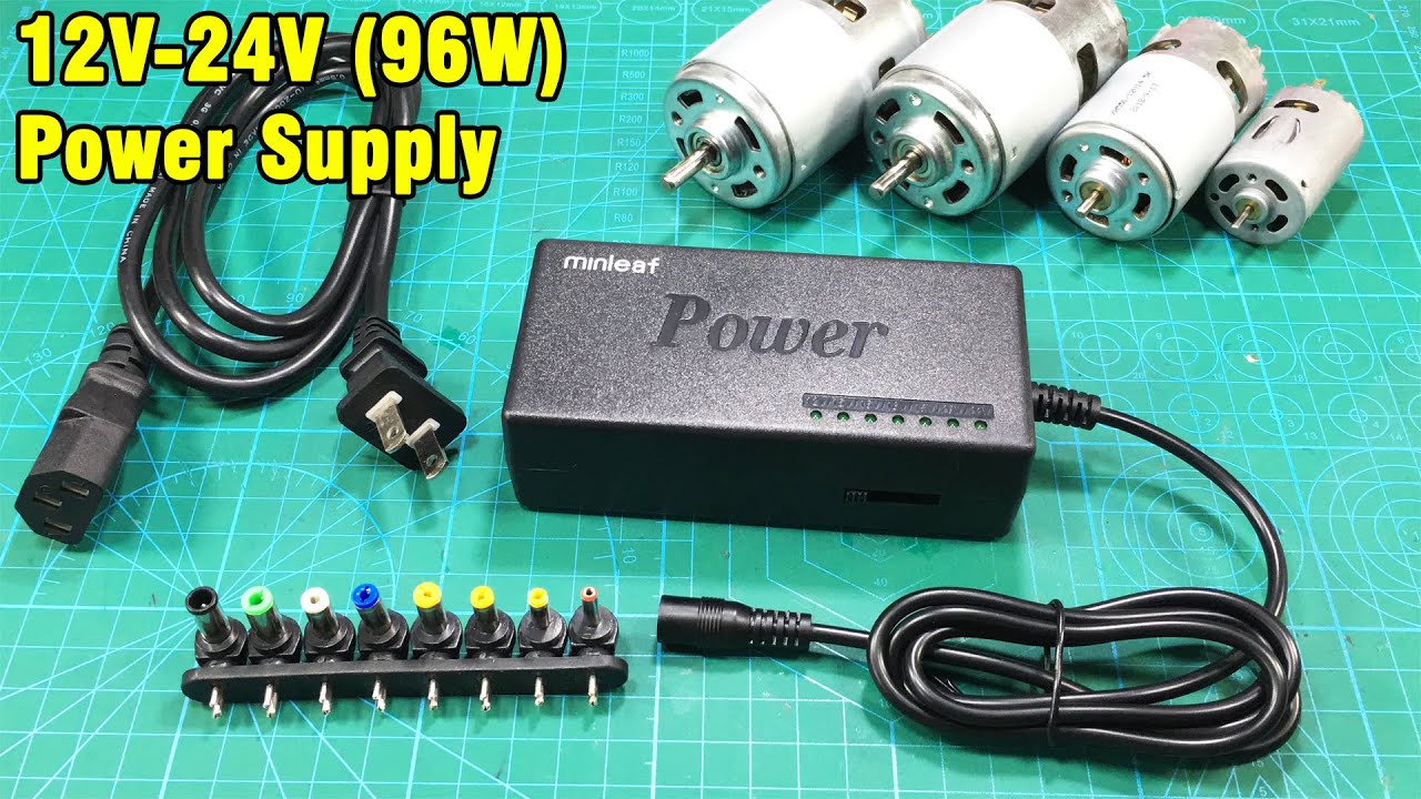 Minleaf 96W 12V-24V Power Supply Adapter for 775 Motor and 550 Motor (JT-4096)