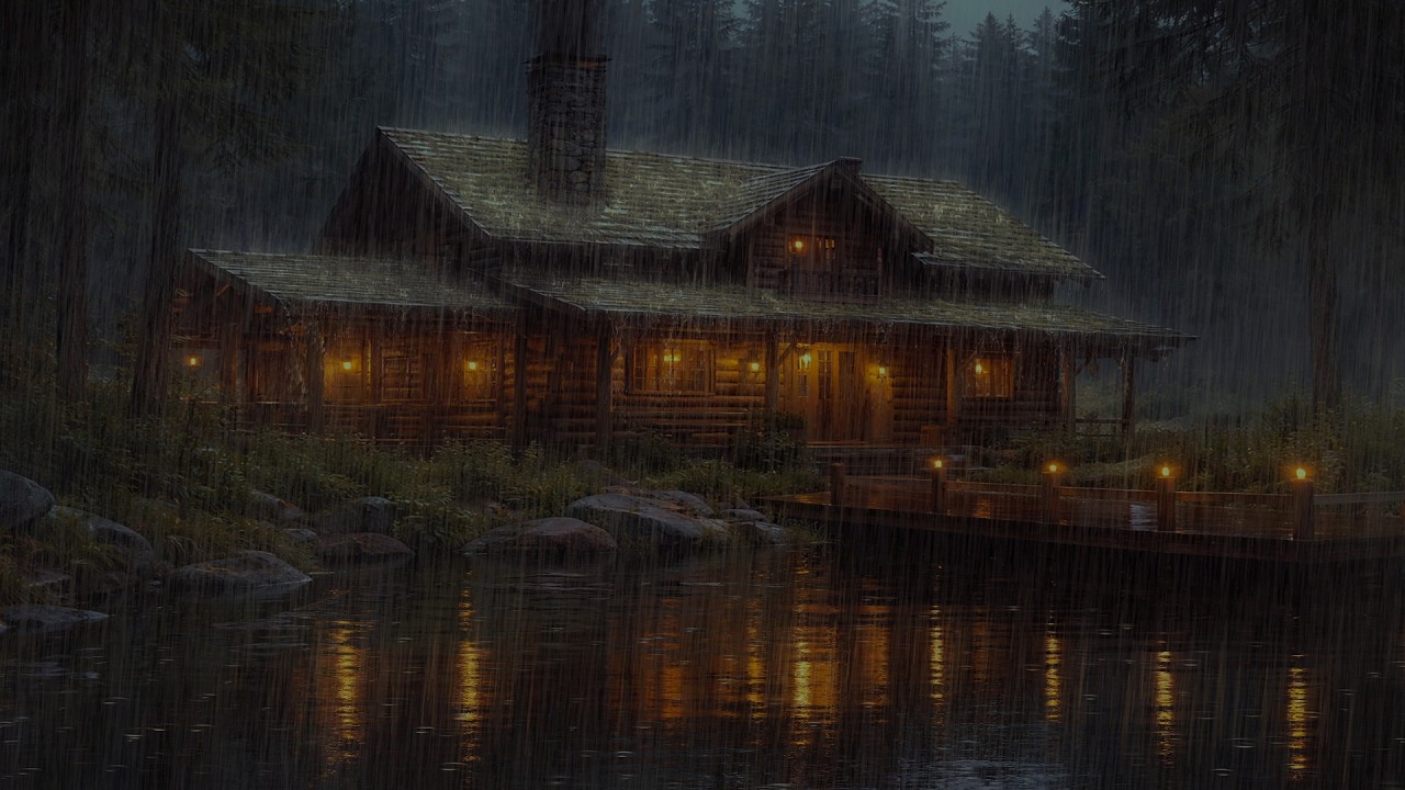 Heavy Midnight Forest Thunderstorm 🌩️ Rain Sounds for Deep Sleep