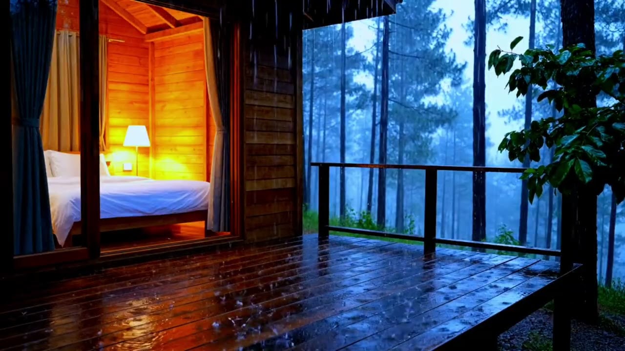 Rain Sounds for Sleep 🌧️ Cozy Cabin in the Woods | Deep Sleep Ambience (5 Hours)