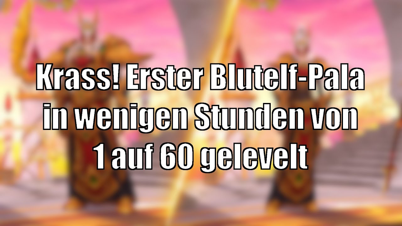 WTF! Erster Blutelf-Pala erreicht nach kurzer Zeit Level 60 in Burning Crusade Classic