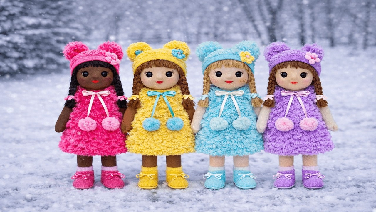 Какие прелести! 🥰 Любой может сделать этих очаровательных кукол из носков и пряжи! 🧶