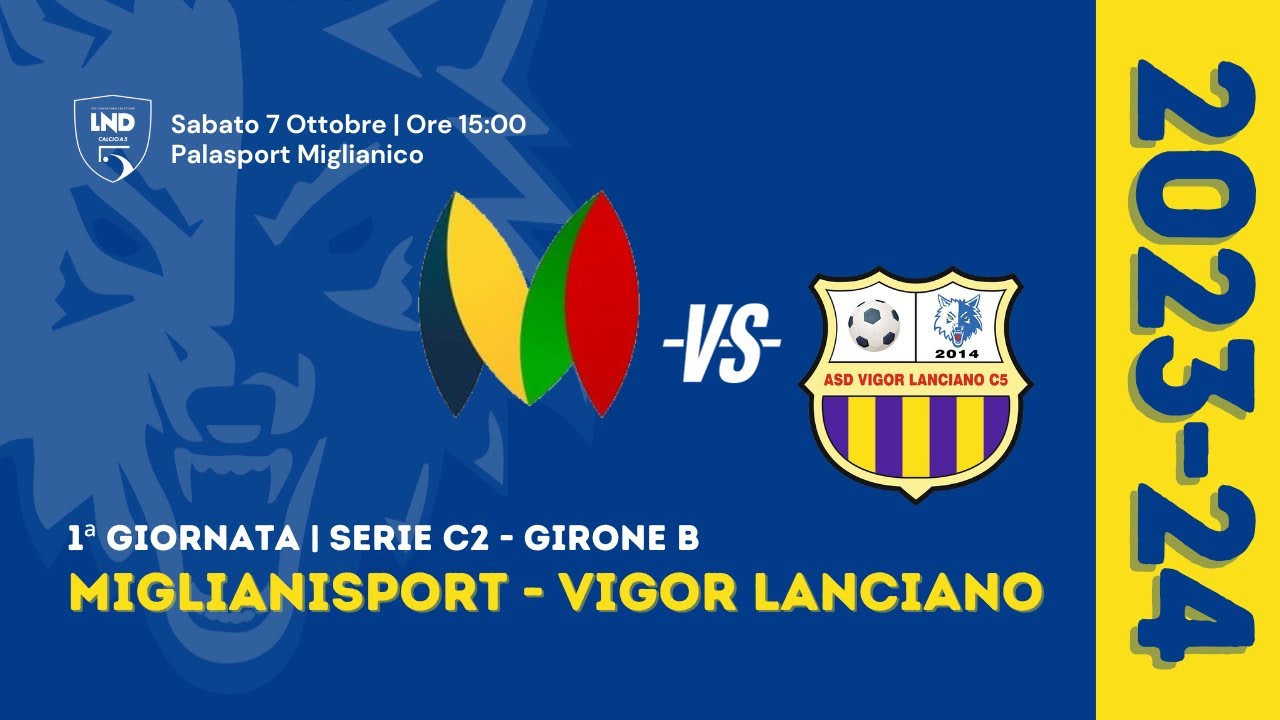 Serie C2 | Miglianisport - Vigor Lanciano 7-3 (Gol & Highlights) | 1ª Giornata 2023/24