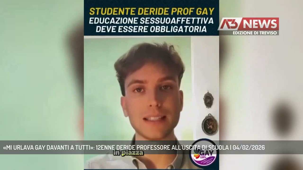 «MI URLAVA GAY DAVANTI A TUTTI»: 12ENNE DERIDE PROFESSORE ALL'USCITA DI SCUOLA | 04/02/2026