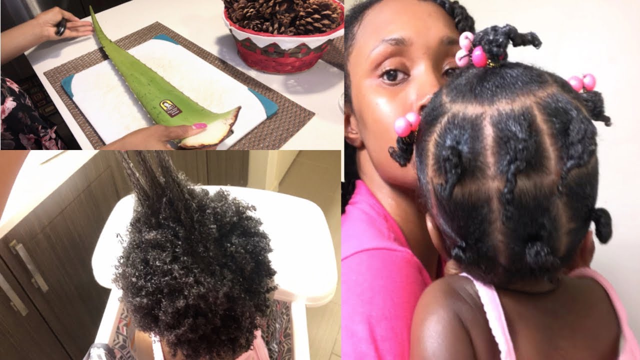 HOMEMADE ALOE VERA OIL/LEAVE IN CONDITIONER | TODDLER'S NATURAL HAIR CARE DURING QUARANTINE |