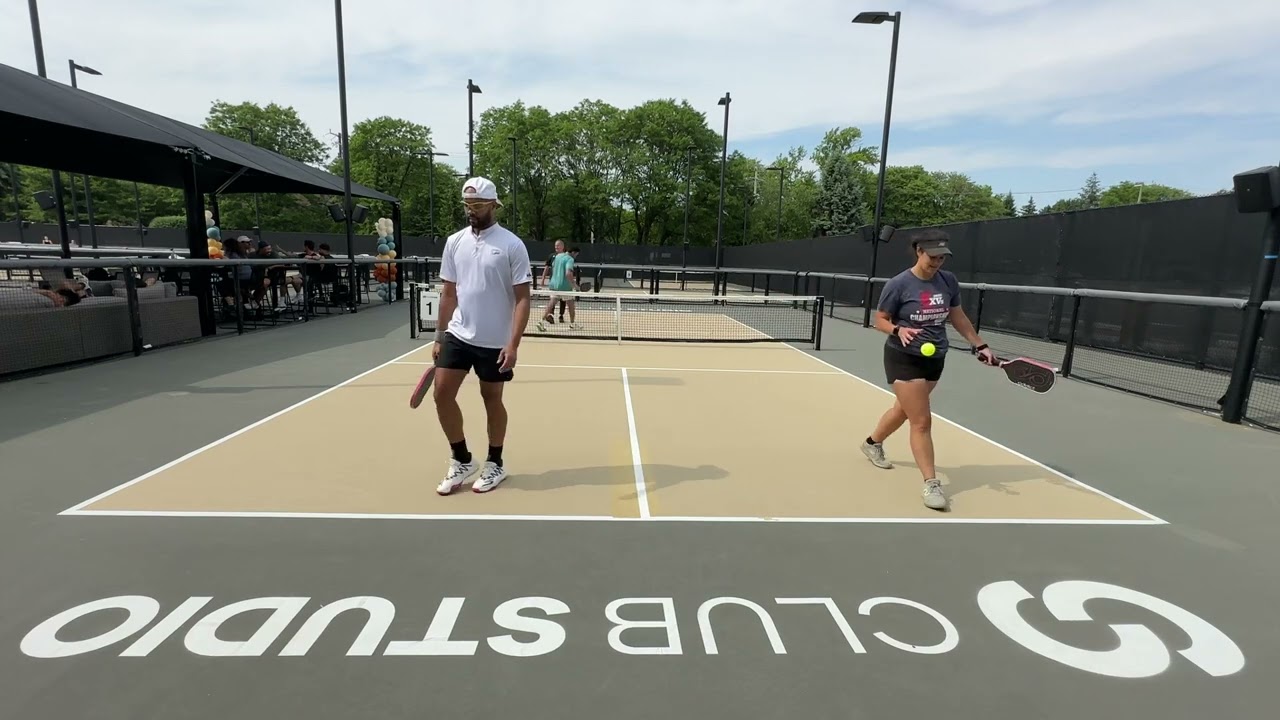 Senior Pro Marius and partner Mina VS Chris and Robyn. Club Studio Grand Opening Game 1