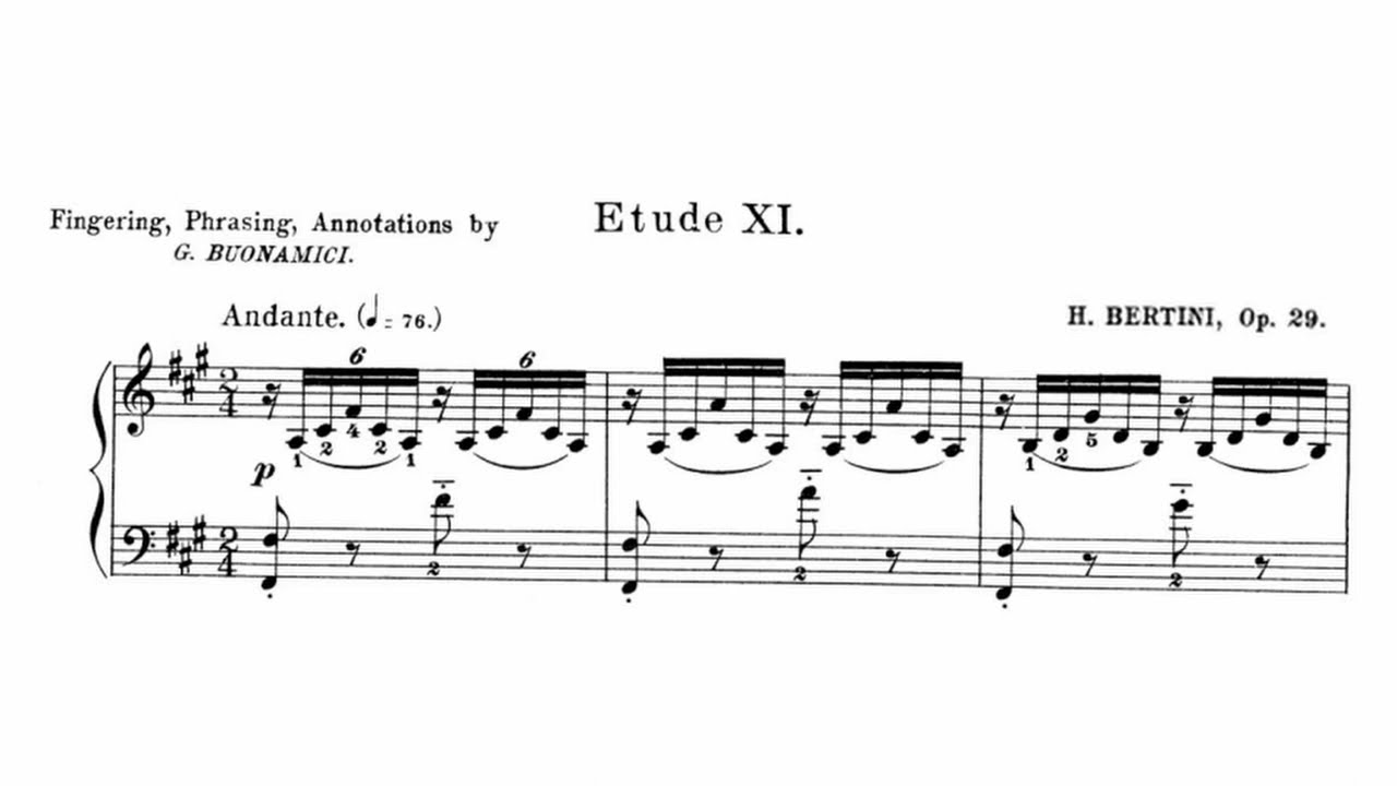 Henri Bertini - Etude Op. 29, No. 11