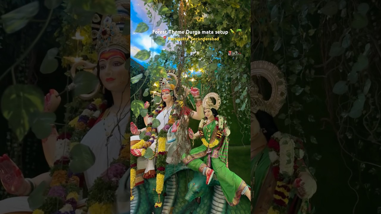 Biggest forest theme durga mata 2025 in parsigutta Secunderabad #mata #matarani #durgamaa #mata